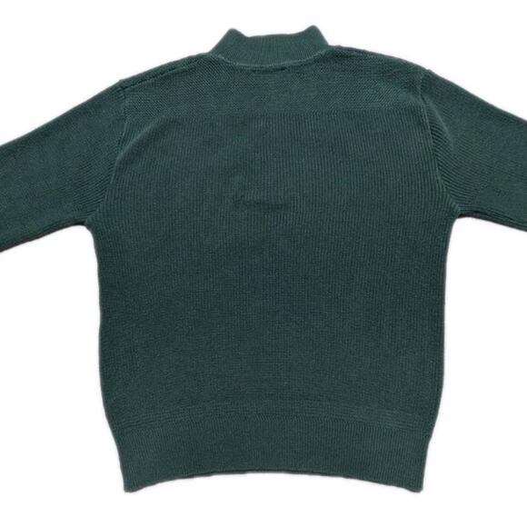 L.L.Bean Mens Medium Henley Sweater Green 100% Cotton USA Made Vintage Knit - Picture 3 of 7